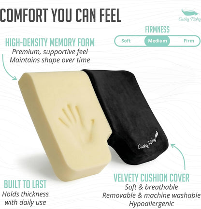 Cushy Tushy Premium Foldable Travel Seat Cushion - for Relief of Lower Back, Sciatic, Butt and Tailbone Pain - for Home & Office Use, Perfect for Travel or Driving - Coccyx Seat Cushion