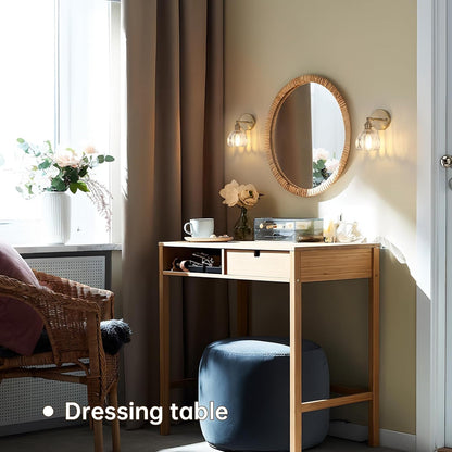 Shenmoyl Vintage Battery Operated Wall Sconce with Green Tulip Glass Lampshade Rechargeable Battery Powered Wall Light with Remote Control for Bedside Bedroom Doorway