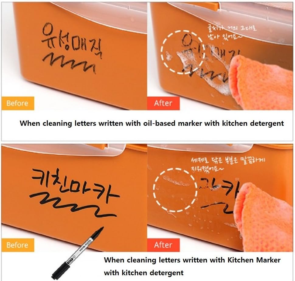 Monami Kitchen Marker Black 2 pcs Erasable with Dishwashing Liquid