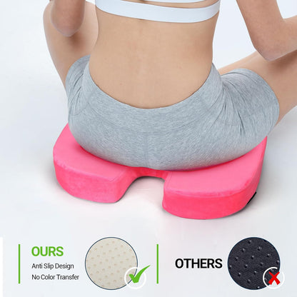 Season Guard Gel Memory Foam Seat Cushion for Tailbone Pain Relief, Black