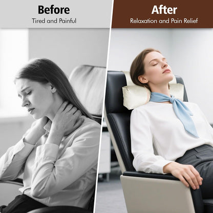 WdFour Velvet Neck & Head Pillow for Recliner Chair, Small Ergonomic Cervical Support Pillow for Home, Office and Travel, Non-Slip Cushion for Tension Relief & Shoulder Comfort (Chocolate)