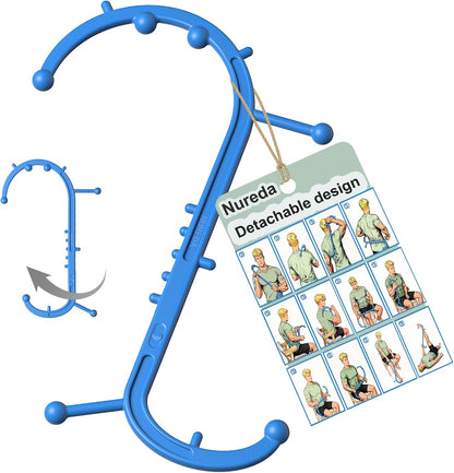 Detachable Trigger Point Massage Tool for Body Muscle Pain Relief | Button-Release Design, S/C, Massage Hook for Back, Neck & Shoulder, Pressure Point Therapy Tool for Deep Tissue Relief
