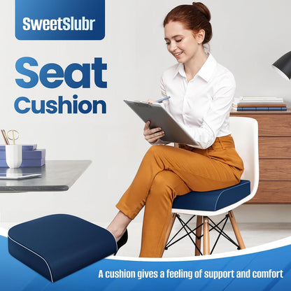SweetSlubr Memory Foam Seat Cushion, Office Chair Cushion, 3-Inch, Large