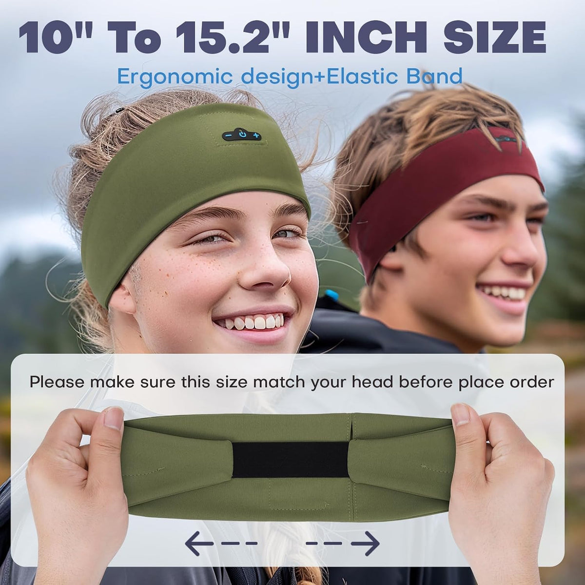 Sleep Headphones Bluetooth Headband for Side Sleeper 2-Pack, 17H Playtime, Wireless Headband Headphones with HD Stereo Speakers for Workout,Running,Yoga, Ideal Gifts for Men, Women, Teens