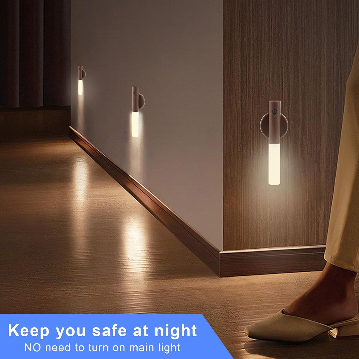 LANDGOO Motion Sensor Wall Sconce, Rechargeable, Night Lights, Warm White