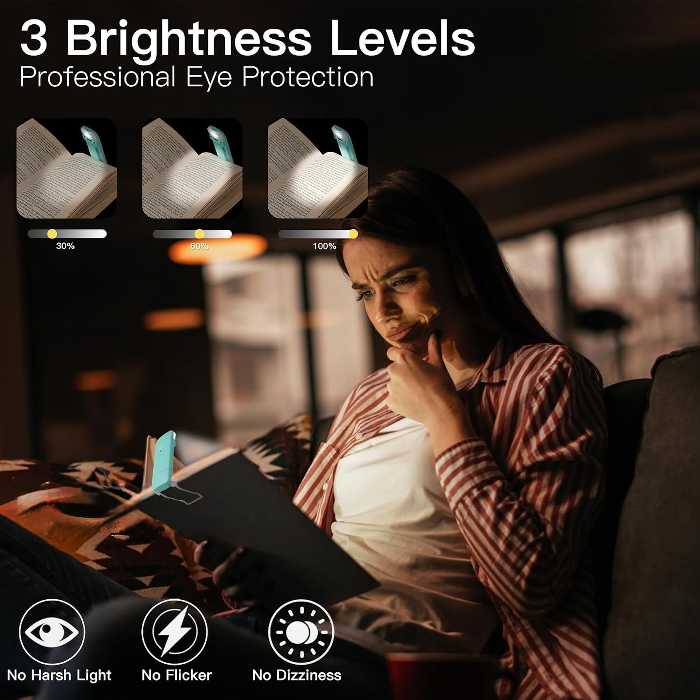 KunHe 10 Pack USB Rechargeable Book Light Bulk for Reading at Night in Bed LED Reading Lights with Clip for Kids & Adults Bulk Gift for Book Lovers