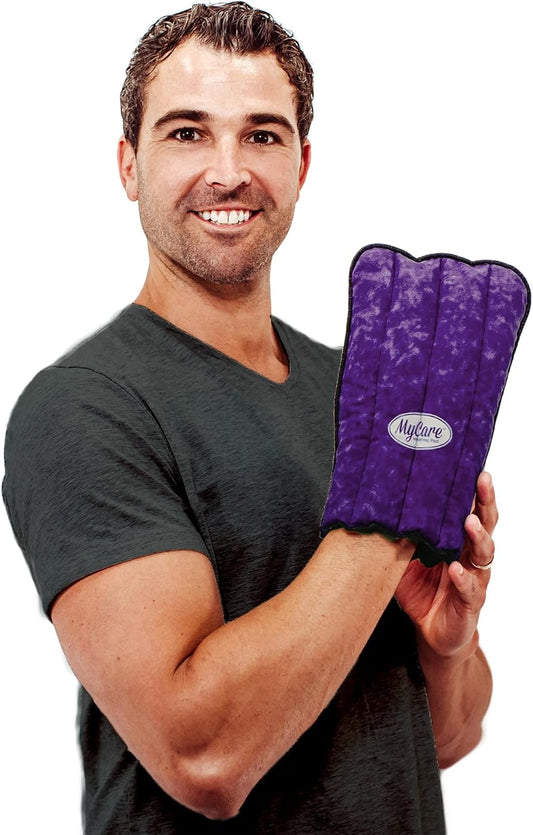 MyCare® Microwavable Heating Pad & Cold Therapy Glove - Moist Heat and Cooling Relief for Arthritis, Stiffness, Soreness, Trigger Finger - Natural Therapy Mitt for Small to Medium Hands