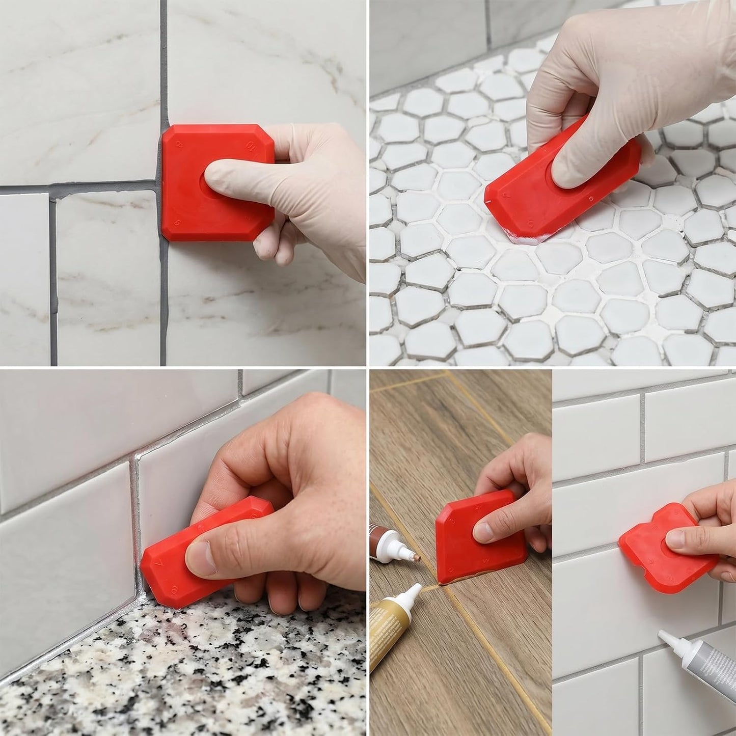 10 Pcs Silicone Caulking Tool Set Sealant Finishing Tool Caulking Kit Sealant Grout Tools Caulk Remover Tools Multi-Edge Sealants Applicator Portable Sealants Scraper