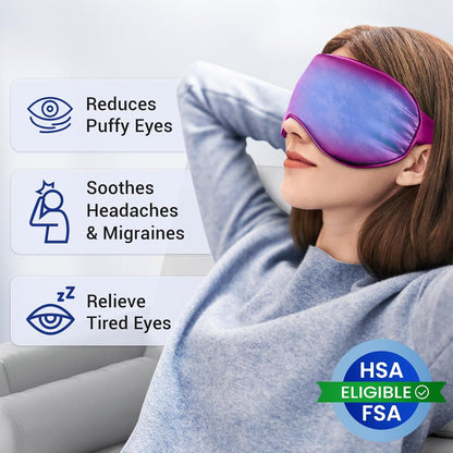 Cooling Eye Mask for Dark Circles Puffiness - Fsa Eligible Items Hsa, Cold Compress for Puffy Eyes Migraines Headache Sleeping After Surgery, Gentle Weighted Travel Essentials Gel Ice Pack (Black)