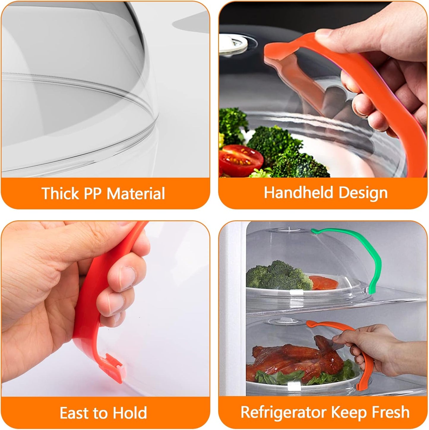 Microwave Cover for Food Splatter, BPA Free, Microwave Plate Cover Guard Lid with Handle, Food Cover Steam Vents Keeps Microwave Oven Clean-2 Pack