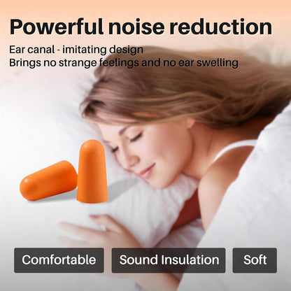 Silicone Corded Ear Plugs, 100 Pairs, SNR 32dB, Orange | Reusable noise reduction earplugs with string. Individually wrapped. For work, construction sites & industrial use.