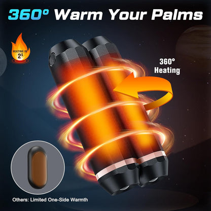3-in-1 AI Hand Warmers Rechargeable 10000mAh 24Hrs 360° Heating | Dual Power Bank & Flashlight, Portable Pocket Heater, Outdoors Hunting Camping Accessories, Gift for Men Women