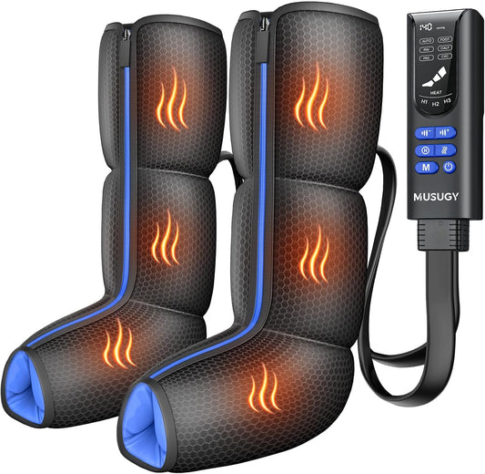 Air Compression Leg Massager with Heat for Foot & Calf Fast Recovery