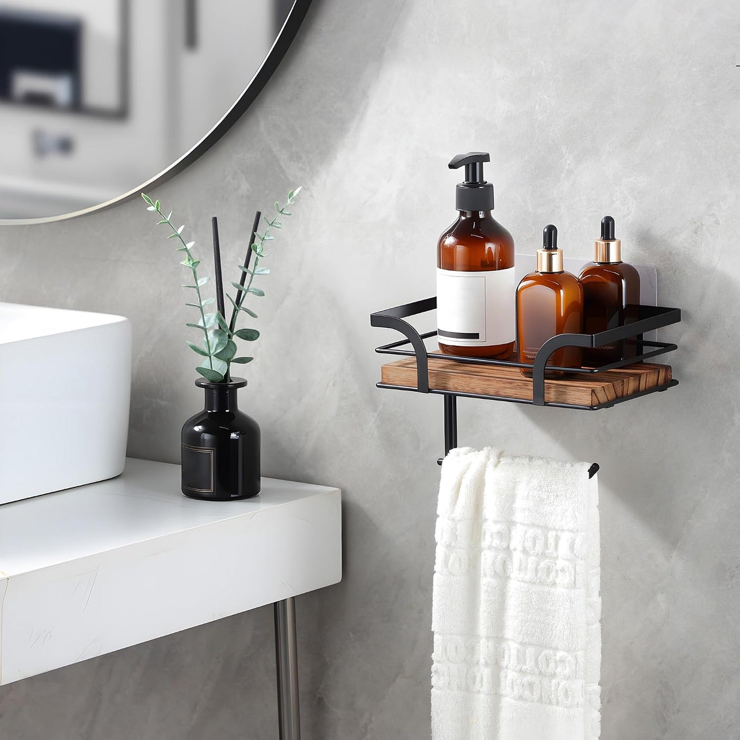 YIGII Toilet Paper Holder with Shelf, Adhesive or Drilling Toilet Paper Roll Holder for Bathroom, Rustproof Tissue Roll Holder Wall Mounted for Wipe Storage (Silver)