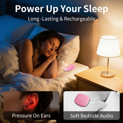 Under Pillow Speaker for Sleeping, Pillow Speaker for Sleeping with White Noise &Timer, Wireless Sleep Aid with Stereo Bass Private Sleep Headphones for Side Sleepers-Light Purple