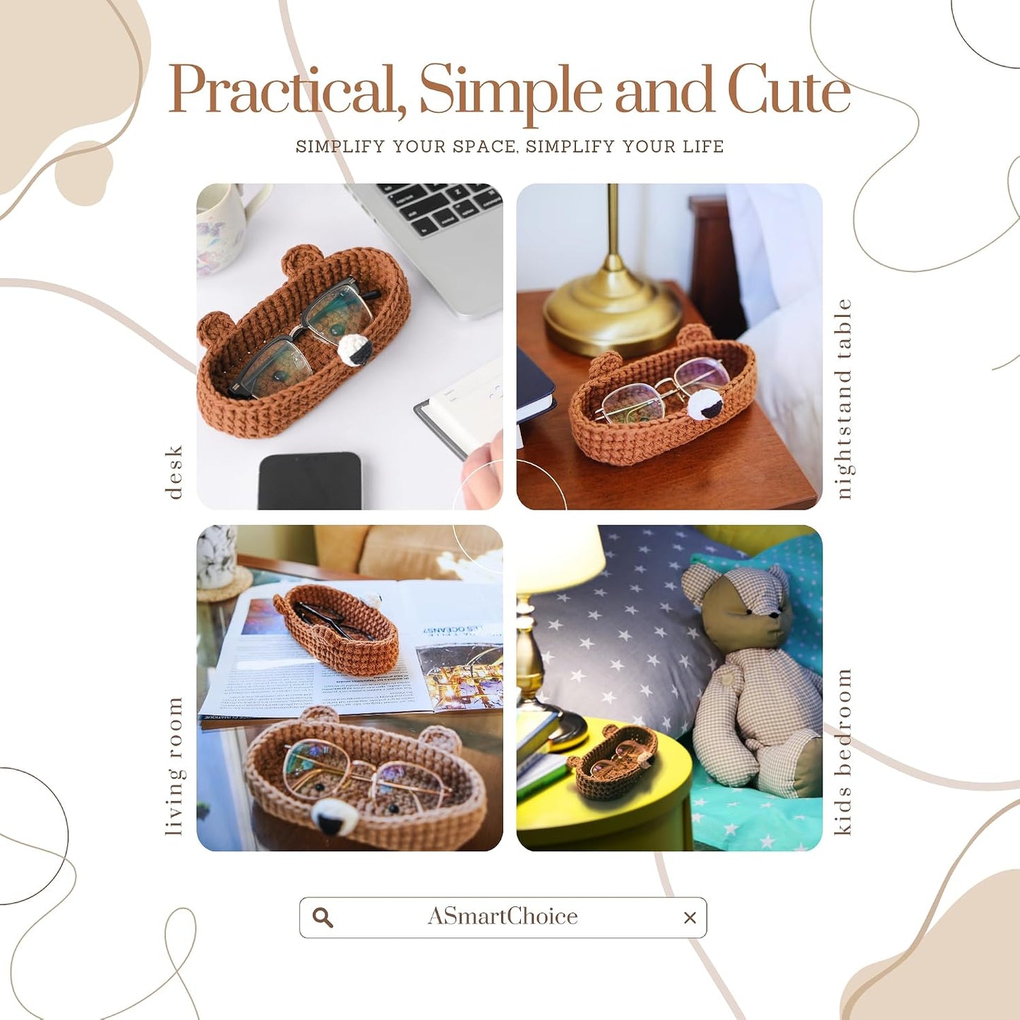 HandMade Premium Bear Crochet Glasses Holder