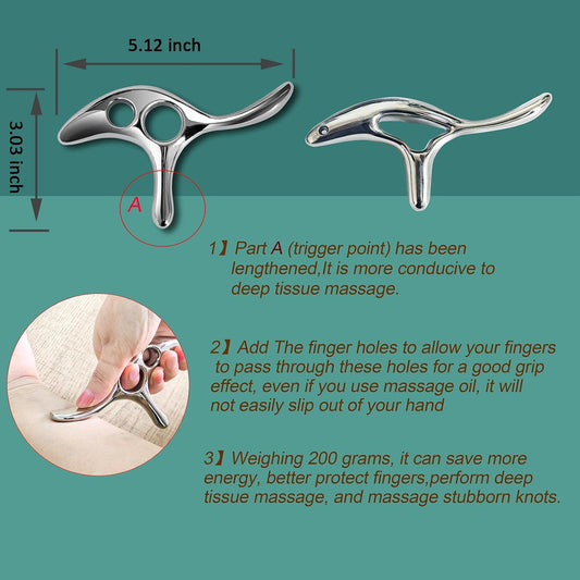Gua Sha Trigger Point Massage Tool -Thumb Protector,Deep Tissue Massage,Muscle Scraper Tool (T)