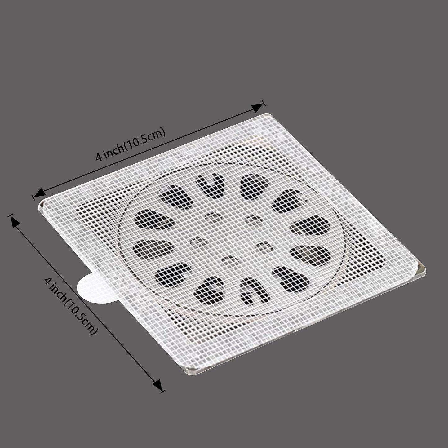 PRIMSOPH 4 Inch 30pcs Disposable Shower Drain Hair Catcher Mesh Stickers Floor Drain Sticker Disposable Drain Filter Hair Trap Sticker