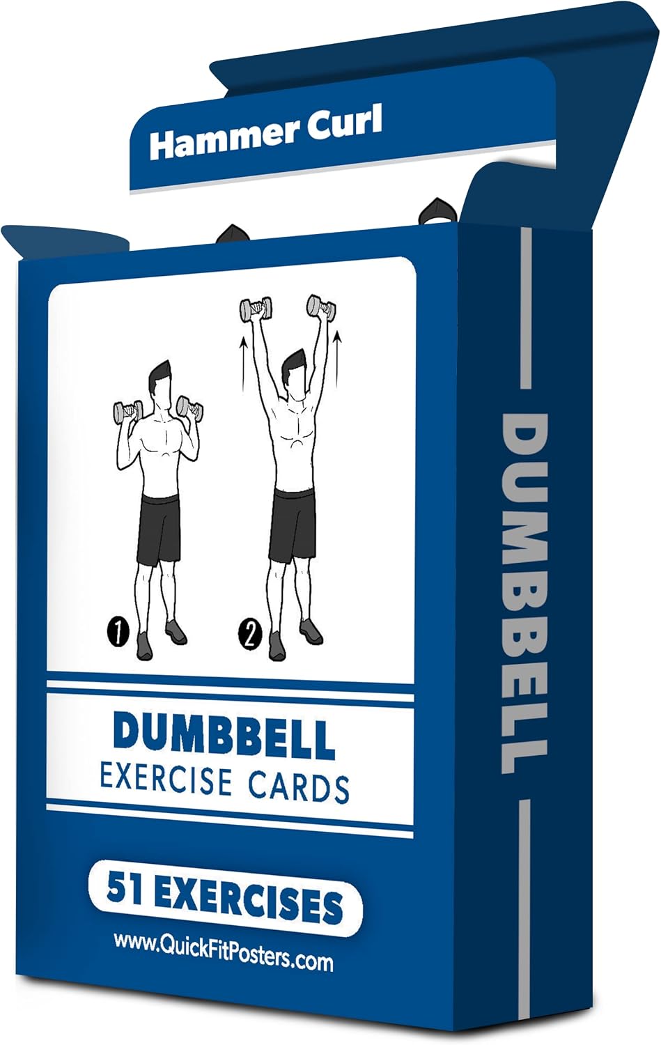 QUICKFIT Dumbbell Exercise Cards - Fitness Playing Cards with Over 50 Dumbbell Workouts - 2.5" x 3.5" (Standard Playing Card Size)