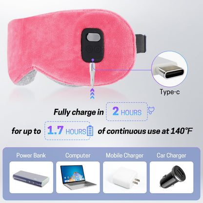 Aurya Heated Eye Mask for Dry Eyes, Cordless Warm Eye Mask, Relief Eye Irritated & Strained, Heated Mask for Blepharitis, Styes, Eye Relief, 8.85×3.35 in