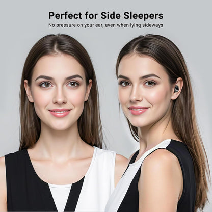 T33 Sleep Earbuds, Bluetooth 6.0 Noise Cancelling Sleep Headphones for Side Sleepers, ANC Up to 98%, Sleep Mode, 48H Playtime, Small Earbuds Comfort Fit for Sleeping, Travel, Work, Glossy Black