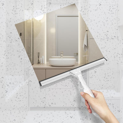 AmazerBath Squeegee for Shower Glass Door, All-Purpose Squeegee with Hook for Shower Doors, Windows, Mirrors, Tiles and Car Glass, 10 Inches