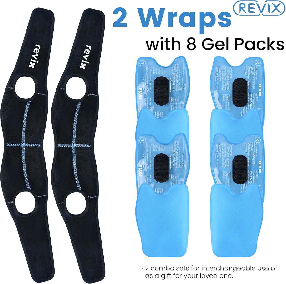 REVIX Wisdom Teeth Ice Pack Head Wrap for Face, Jaw & Chin Relief, Black