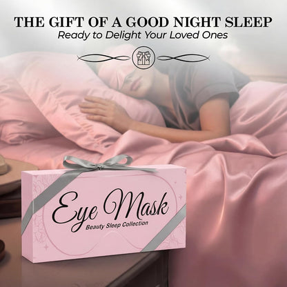 SLEEP SANCTUARY 100% Pure Mulberry Silk Sleep Mask - 22 Momme Light Blocking 3D Contour Silk Eye Mask for Sleeping - Secure Fit for Side Sleepers, Women & Men - Cloud Soft (Misty Blue)