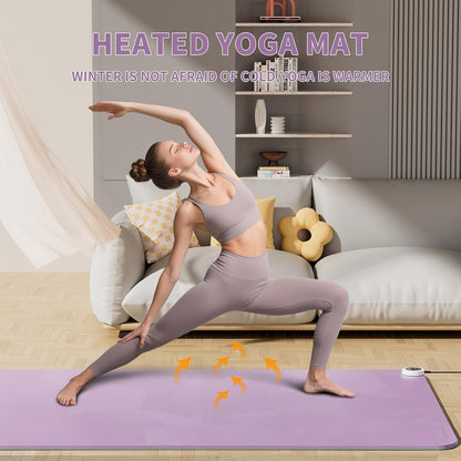 PAIDU Heating mat, Extra Large Anti Slip Electric Heating Yoga mat | Adjustable Temperature Heated Floor mat,Foot Warmer,Winter 120V Heated Rug Suitable for Yoga, Pilates,Exercise