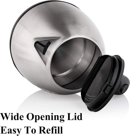 Mixpresso Electric Kettle Temperature Control, Hot Water Kettle Electric, Cordless 1 Liter Capacity, Keep Warm & LED Indicator, Auto-Shutoff, Boil-Dry Protection, Stainless Steel Electric Kettle