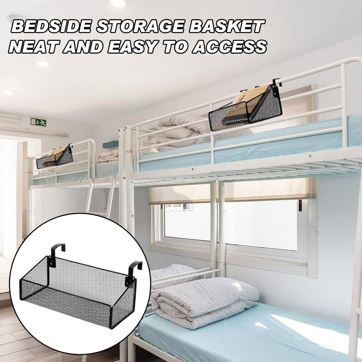 2 Pcs Hanging Bedside Caddy Shelf for Bunk Bed College Dormroom Essentials