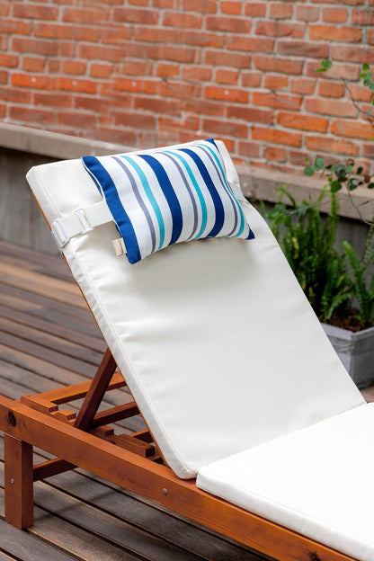 Outdoor Neck Pillow for Recliner,Patio Chaise Lounge Waterproof Headrest Pillow with Adjustable Elastic Stripe,Small Pillows Attachment for Office Chair,Car Seat Head or Lumbar, Navy Blue 2Pack