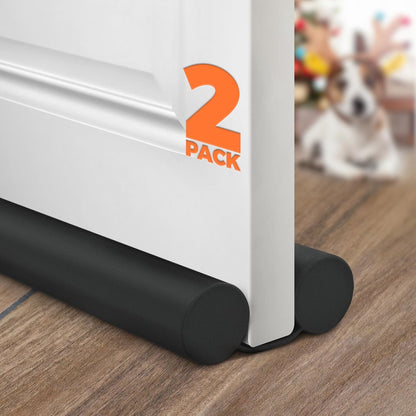 Holikme Door Draft Stopper Weather Stripping Adjustable Door Sweeps, Black | Draft Stopper for Bottom of Door Gap Filler, Windproof Seal, Easy Install, Block Noise, Cold Air, Light, Dust & Drafts