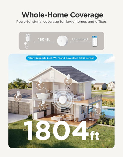 GoveeLife Upgraded Smart Water Leak Detector 1s with 4.92 ft Cable, 3 Pack | WiFi Water Sensor with SMS/Email/APP Push and Sound Alarm, 5Yr Battery Life, IP66, Suit for Home, Basement, Kitchen, Cabin/RV