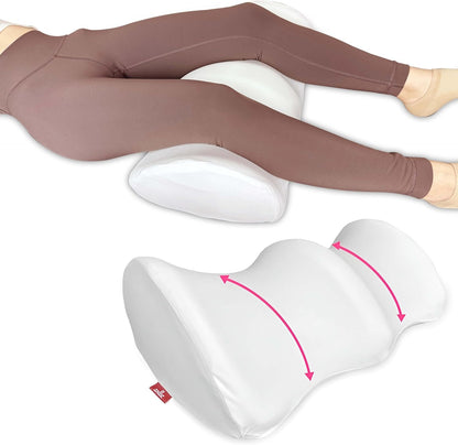 Premium Memory Foam Knee Pillow for Back Sleepers, White | Memory foam massage bolster delivers comfortable under knee pillow support for home, spa and salon use.