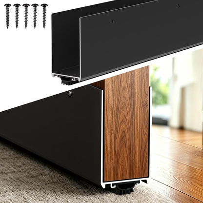 36" Metal Door Sweep with Kick Plate for 1-3/4" Thick Standard Exterior Doors, Aluminum and Vinyl U-Shape Screw-on Draft Stopper for Bottom, Blocks Dust, Insects & Drafts Saves Energy(Black)