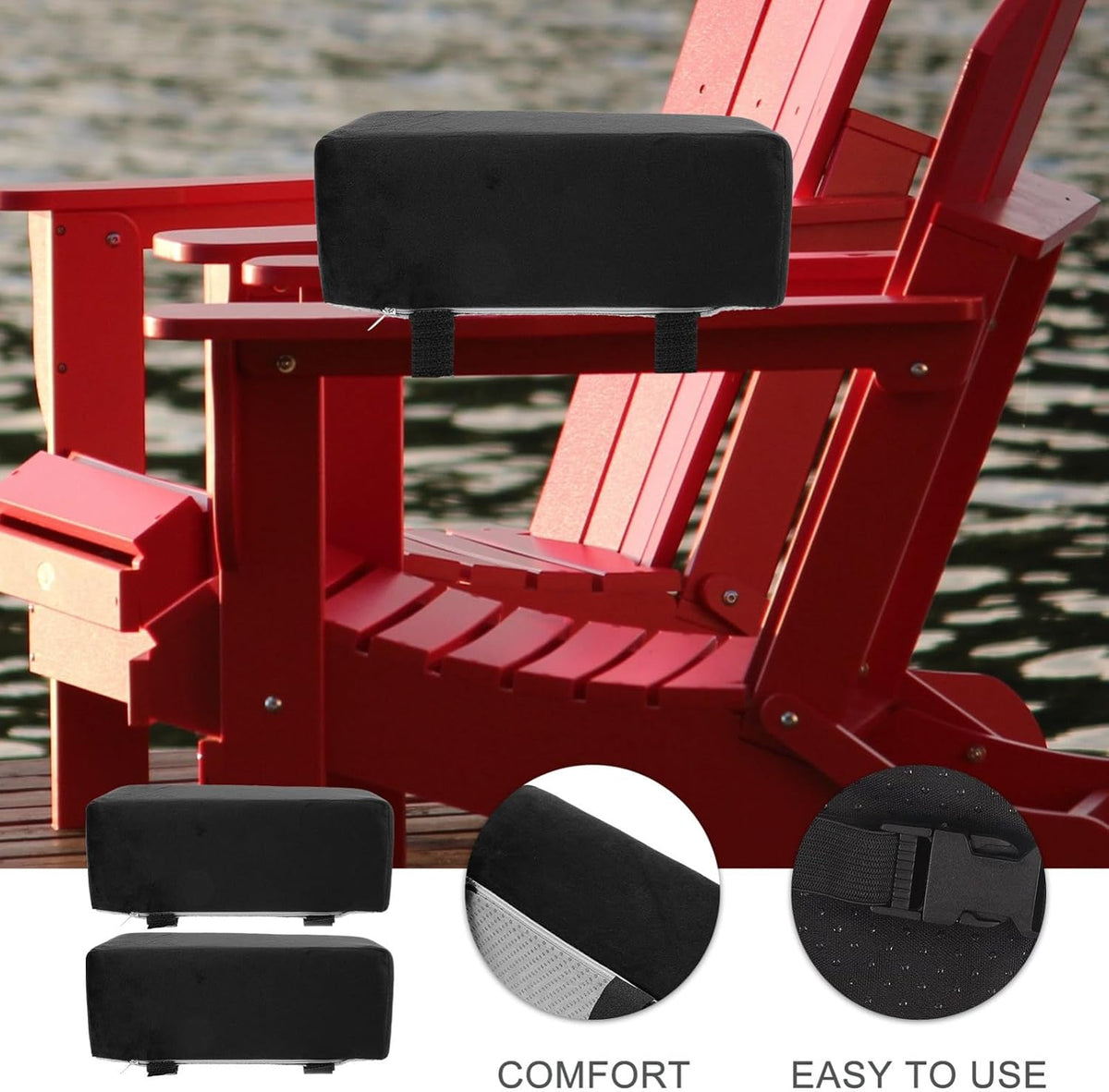 Chair Armrest Cushion Pair Ergonomic Arm Rest Pads for Office and Gaming Chairs Soft Elbow Support Comfortable Arm Booster Covers 10.62X4.13X3.93 Inch