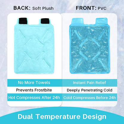 Ice Pack for Knee Pain Relief 2 Pack Reusable Gel Ice Wrap for Leg Injuries Swelling Knee Replacement Post-Surgery Recovery Adjustable Cold Therapy Wrap for Arthritis Meniscus Tear and ACL (Blue)