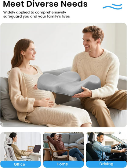 Benazcap Seat Cushion - Memory Foam Car Seat Pad - Sciatica & Lower Back Pain Relief - Car Seat Cushions for Driving - Road Trip Essentials for Drivers, Green