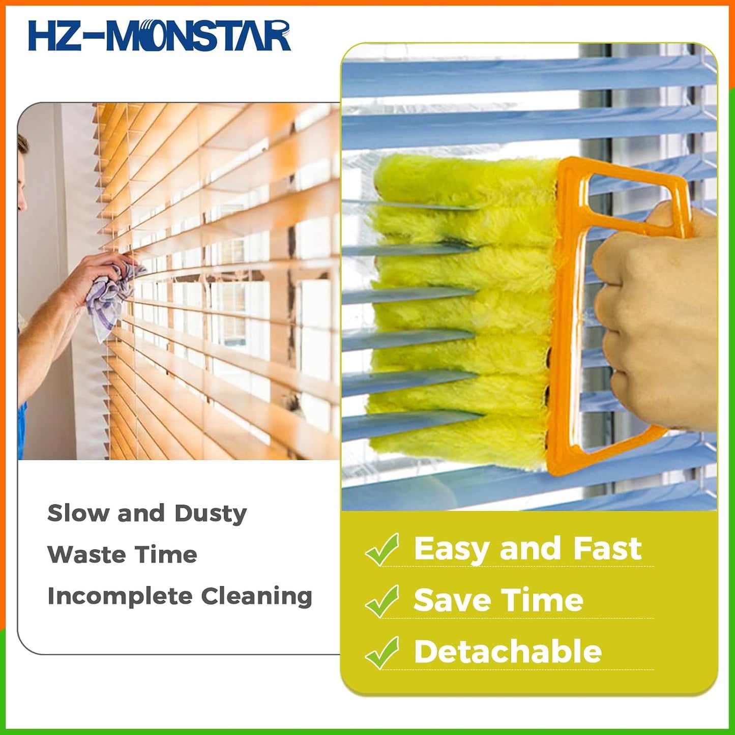 3Pcs Window Venetian Blind Cleaner Duster Tool Blinds Dust Dirt | 7 Finger Dusting Cleaner Tool for Window Air Vent Air Conditioner Fan Duster Dirt Housekeeping Tool for Wood Blinds Dust Dirt
