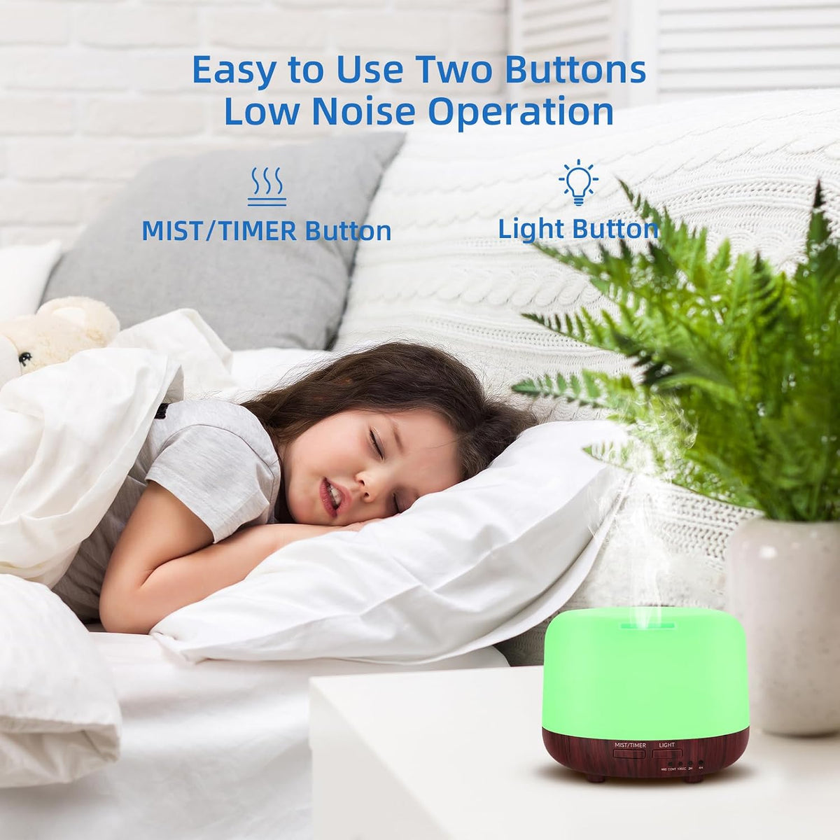 SPLITSKY 300ml Essential Oil Diffuser with Remote and 7-Color LED Light