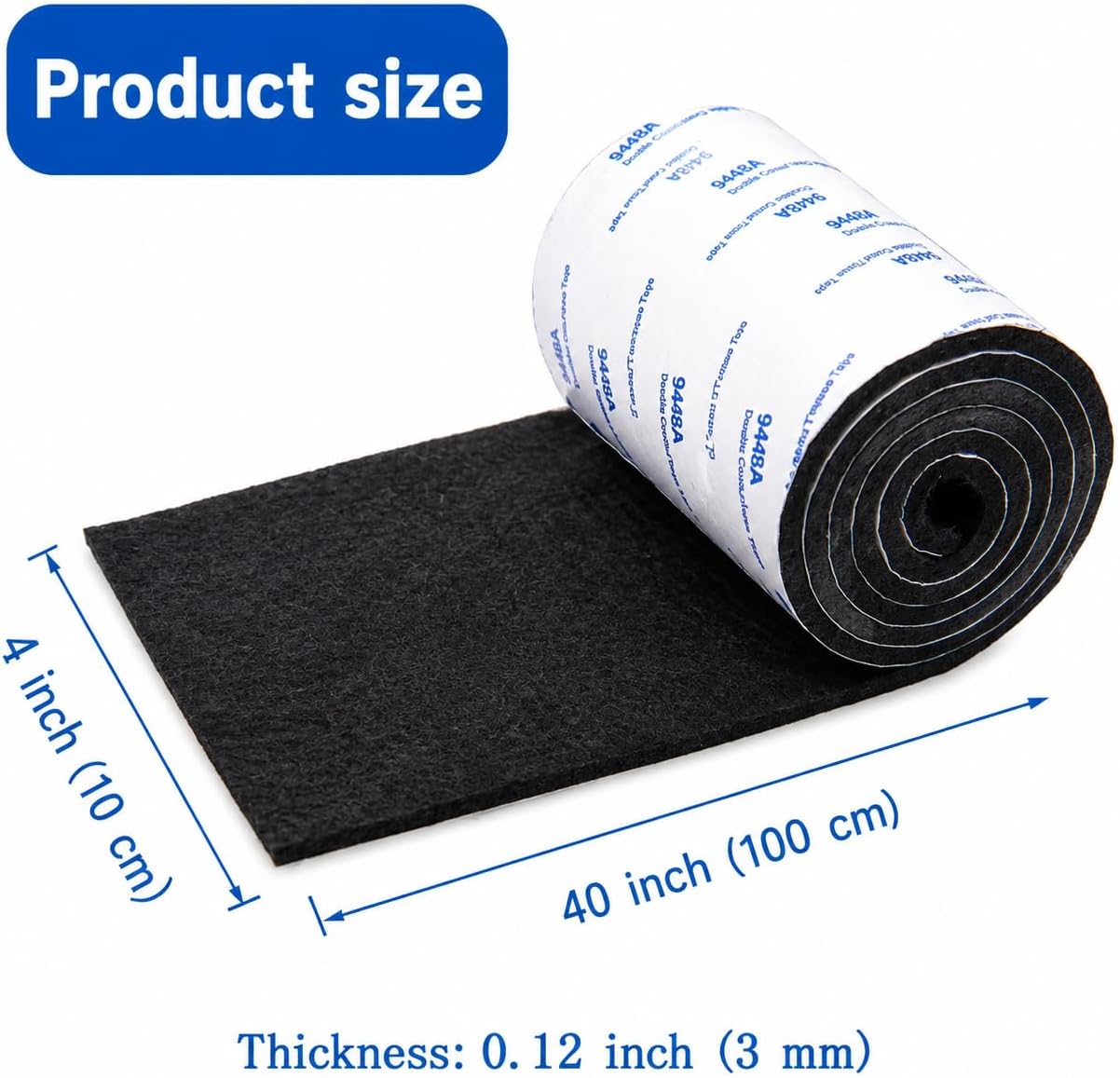 Cuttable Felt Furniture Pads with Sticky Backing,40x4 inch Self Adhesive Felt Sheets,Heavy Duty Felts Strip Roll Felts Tape Protect Hardwood Floors No Scratches No Noise