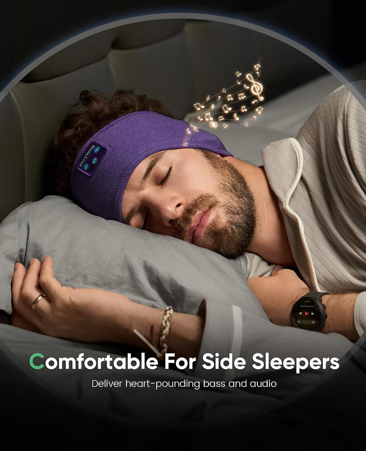 Perytong 2 Pack Sleep Headphones, Sleeping Headphones | Bluetooth Headband with Ultra-Thin HD Stereo Speaker, Wireless Headphone for Sports, Insomnia, Yoga, Air Travel, Meditation