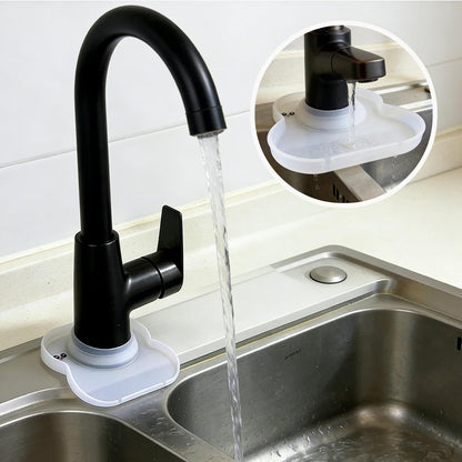 Silicone Faucet Mat for Kitchen Tap Compact Sink Splash Guard Protectors Behind Draining,Grey 2PCS