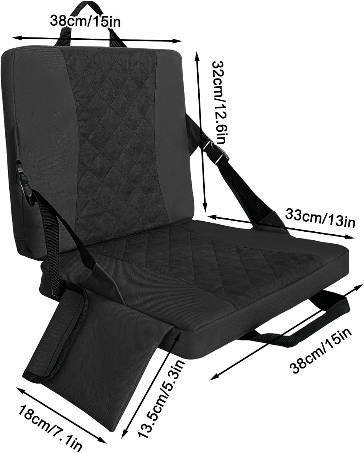 Heated Stadium Seats for Bleachers,Foldable Heated Seat Cushion,Portable Seat Pad,USB Powered Great for Outdoor Sports,Concerts,Camping (No Power Bank) (Grey)