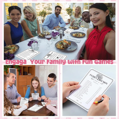 217 Pcs Family Party Bingo Games and Fun Activities Family Gathering Sleepover Question Card Set Game for Adults Games Indoors, Sleepover Activity Supplies