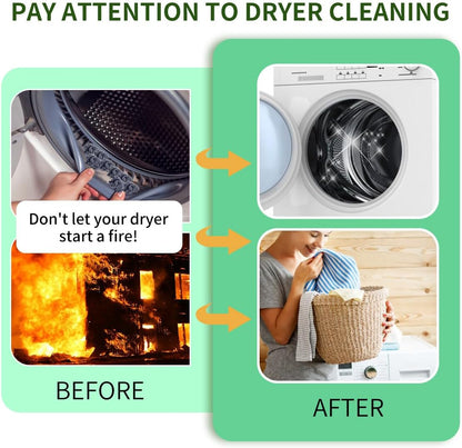 Dryer Vent Cleaner Kit, Refrigerator Coil Brush & Crevice Cleaning Brush | 30 Inch Long Dryer Lint Brush, Washing Machine Cleaning Tools for Household Cleaning, Dryer Trap & Filter