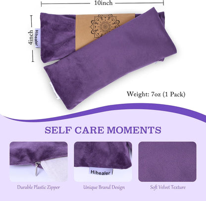 Relaxation Gifts for Women, Weighted Eye Mask for Sleeping, Yoga, Spa, Meditation, Lavender Eye Pillow Heated for Headache, Sinus & Dry Eyes Relief, Moist Heat Mask, Birthday Gifts for Mom (Purplex4)