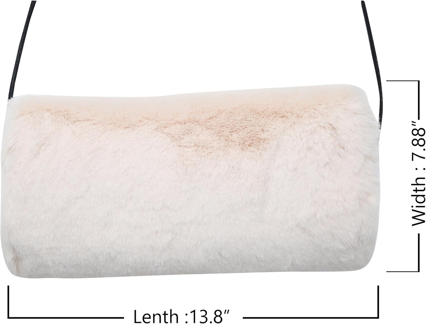 Faux Fur Hand Muff for Women Winter Hand Warm Warmer with PU Leather Strap