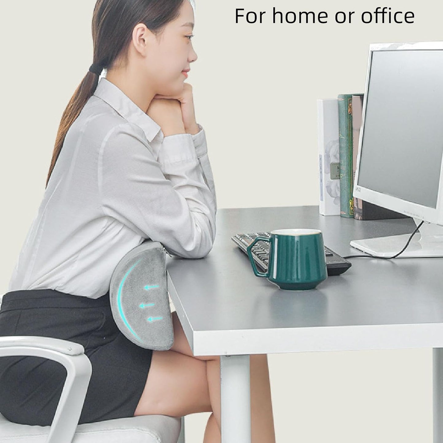 Half Moon Pillow - Ergonomic Memory Foam Knee Pillow for Back Sleeping, High Rebound Bolster for Legs, Waist & Neck Support